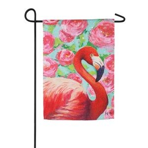 Flamingo Garden Flag - Pink and Green